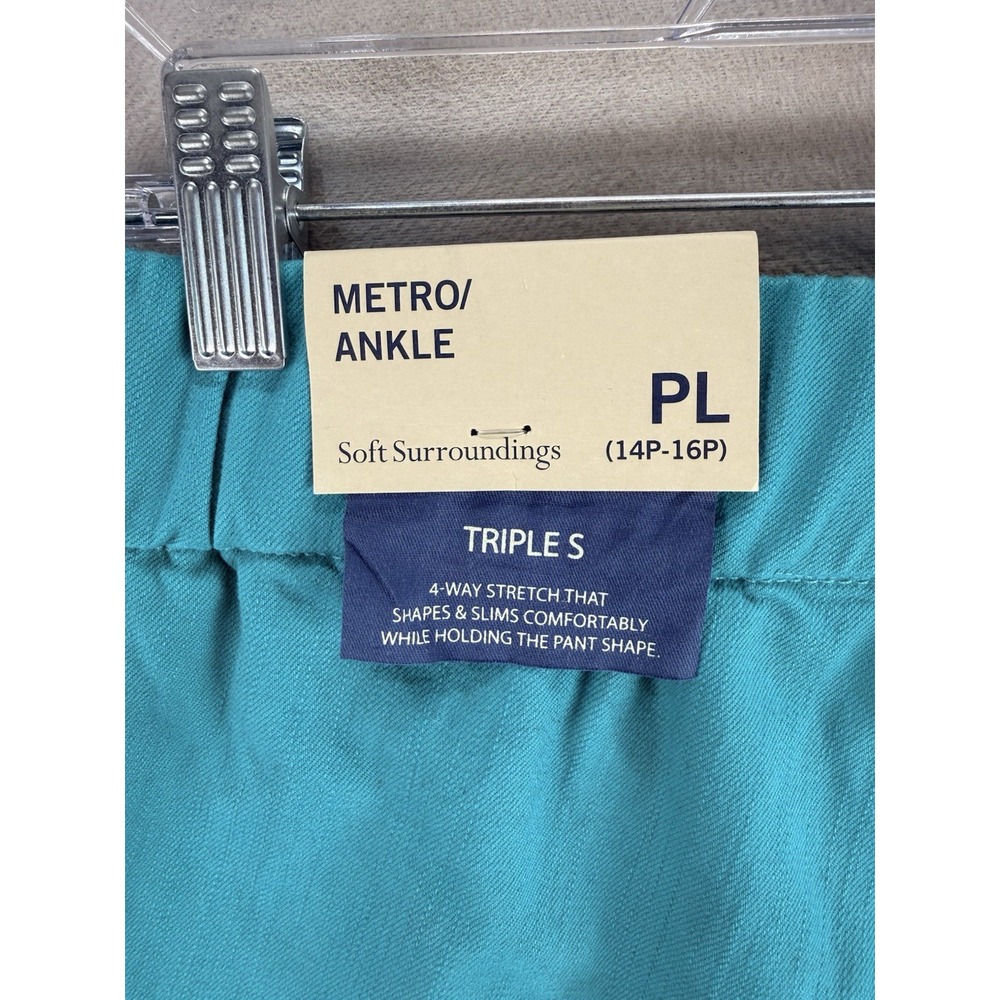 Soft Surroundings Women's Petite Sz L Teal Metro Ankle 4 Way Stretch‎ Pants NWT - Picture 3 of 9